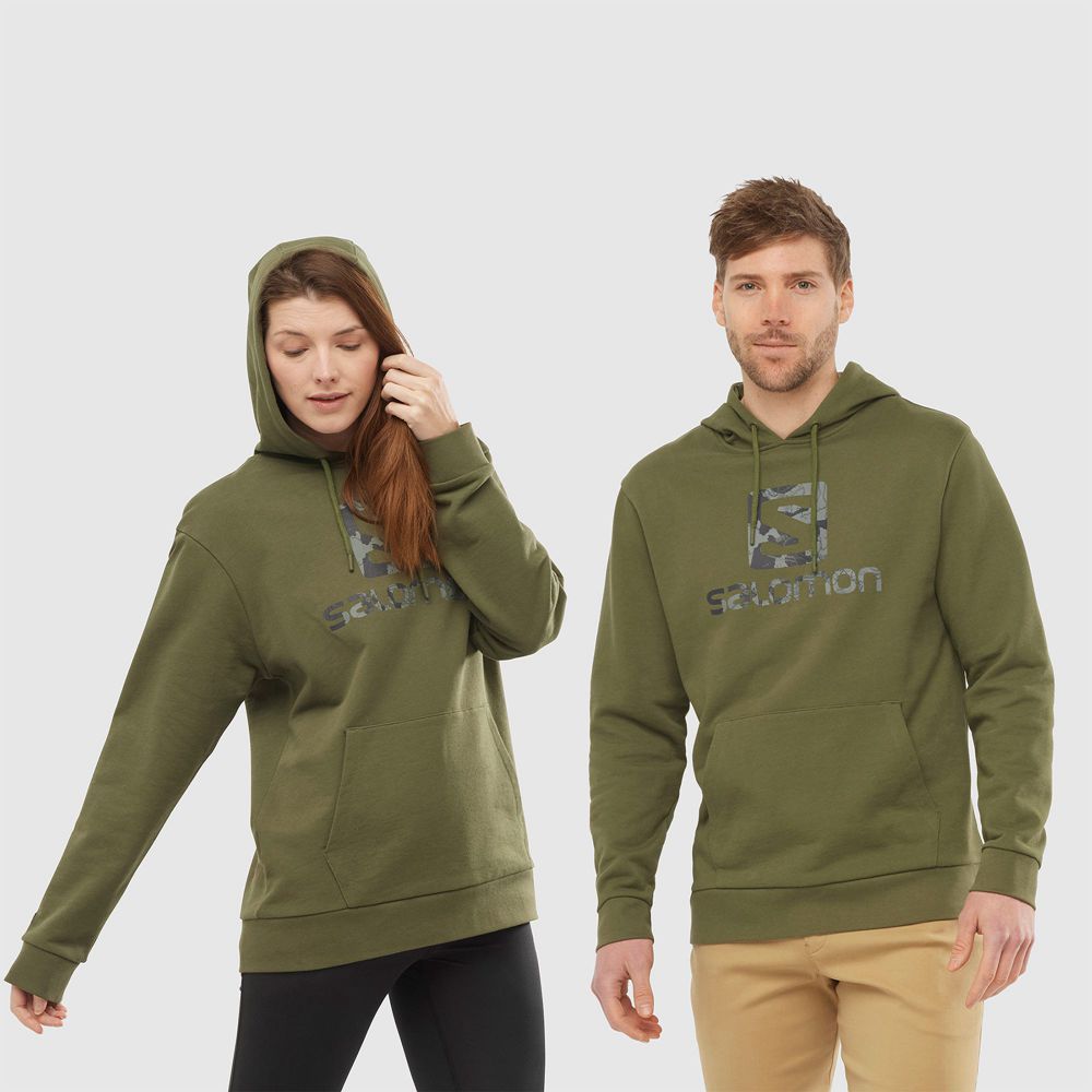 Salomon Israel OUTLIFE LOGO SUMMER - Mens Hoodie - Olive (URYE-90265)